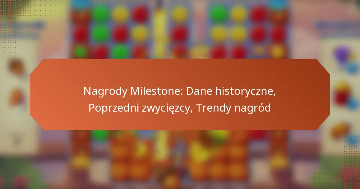 Nagrody Milestone: Dane historyczne, Poprzedni zwycięzcy, Trendy nagród