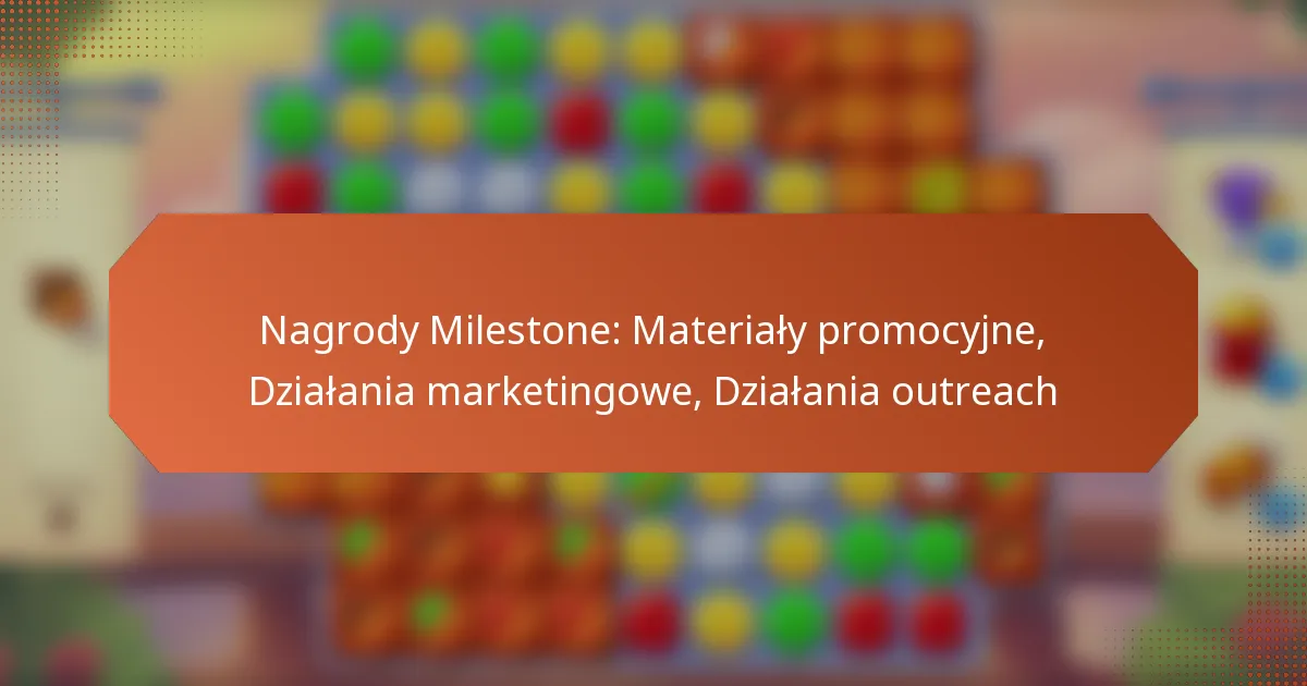 Nagrody Milestone: Materiały promocyjne, Działania marketingowe, Działania outreach