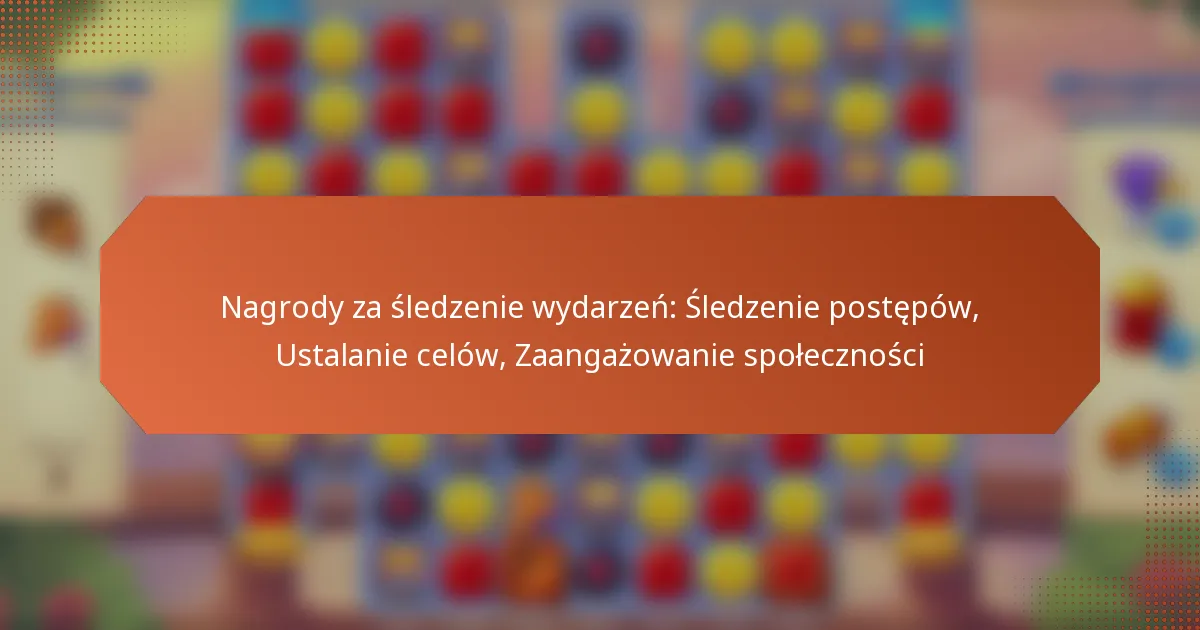 Nagrody za śledzenie wydarzeń: Śledzenie postępów, Ustalanie celów, Zaangażowanie społeczności