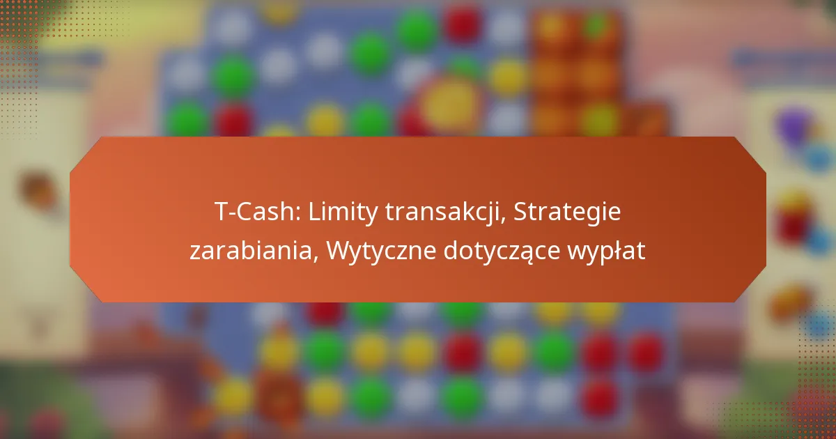 T-Cash: Limity transakcji, Strategie zarabiania, Wytyczne dotyczące wypłat