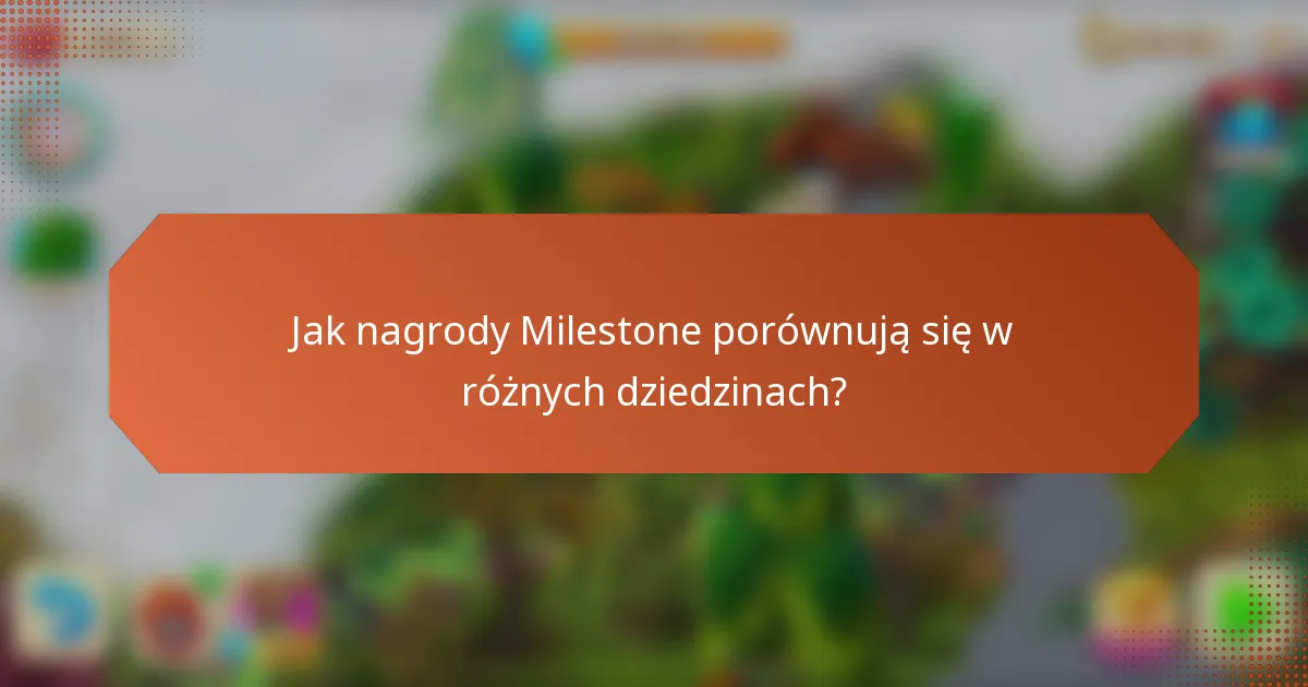 Jak nagrody Milestone porównują się w różnych dziedzinach?