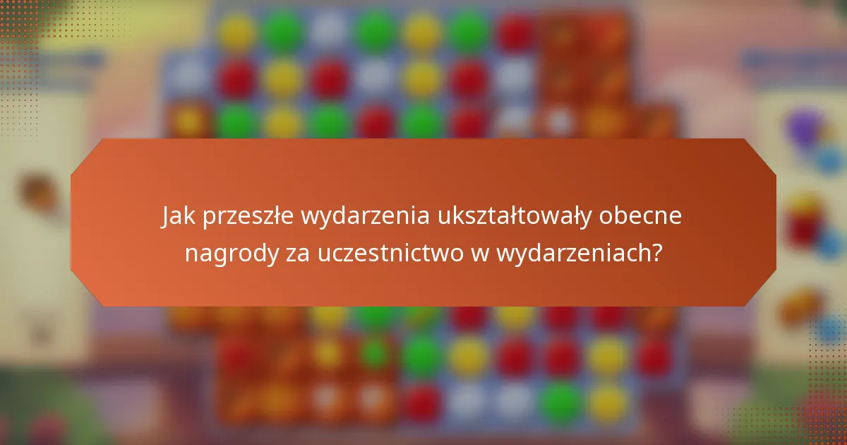 Jak przeszłe wydarzenia ukształtowały obecne nagrody za uczestnictwo w wydarzeniach?