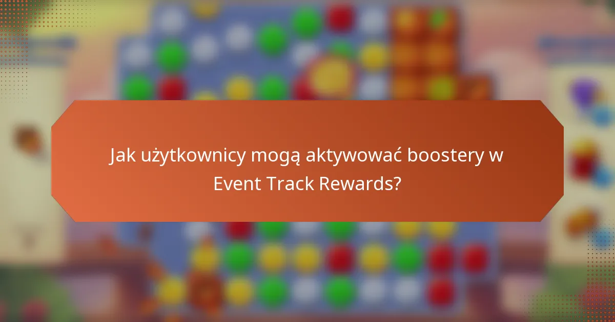 Jak użytkownicy mogą aktywować boostery w Event Track Rewards?