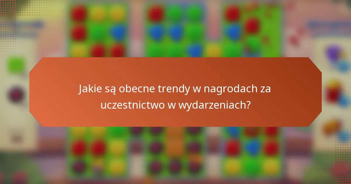 Jakie są obecne trendy w nagrodach za uczestnictwo w wydarzeniach?