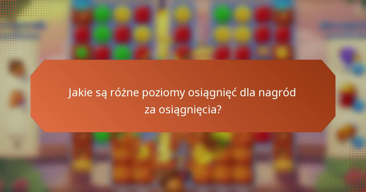 Jakie są różne poziomy osiągnięć dla nagród za osiągnięcia?