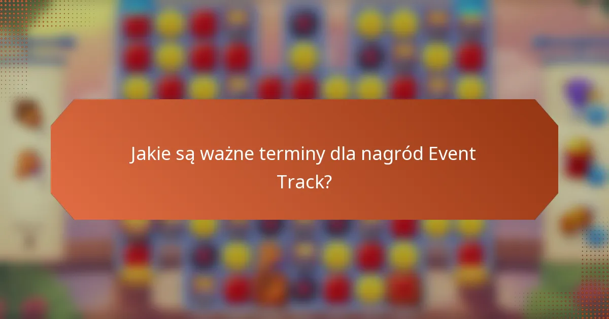 Jakie są ważne terminy dla nagród Event Track?