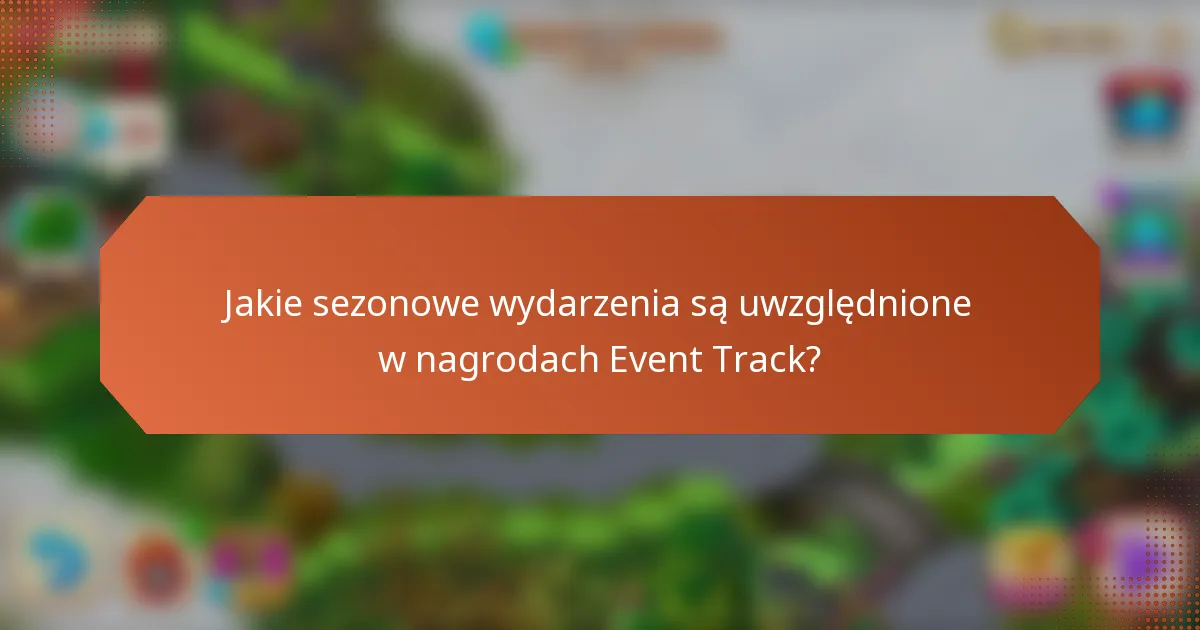 Jakie sezonowe wydarzenia są uwzględnione w nagrodach Event Track?